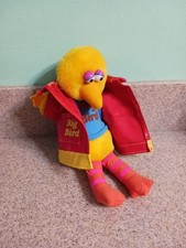 HASBRO SOFTIES VINTAGE 80's SESAME STREET BIG BIRD 9" PLUSH With Jacket