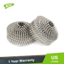 1-1/2” ×.09” Wire Coil Ring Shank Stainless Steel Siding Nails 15 Degree 1200Pcs