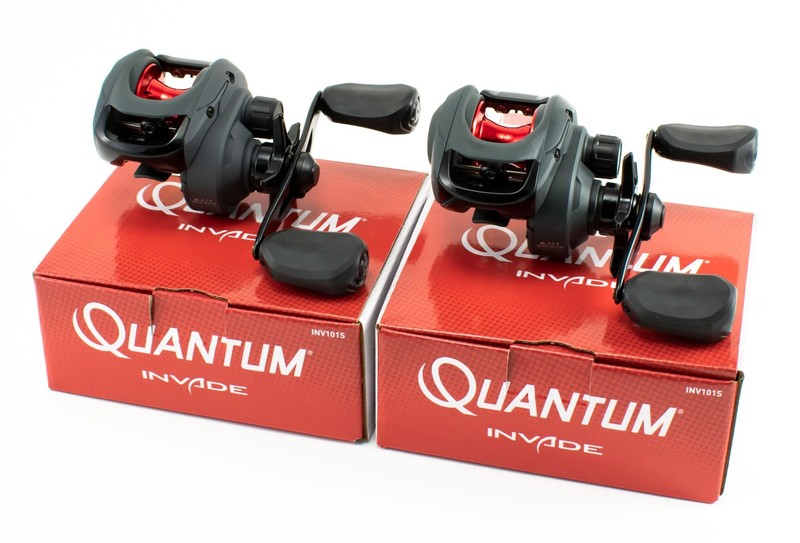 (LOT OF 2) QUANTUM INVADE INV101S 6.1:1 GEAR RATIO LEFT HAND BAITCAST REEL