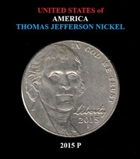 2015 P - Thomas Jefferson / Monticello 5¢ Nickel - Actual Coin Shown *FREE S&H*