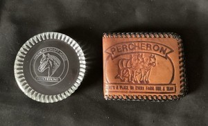 Percheron Horse Wallet & Glass Paperweight