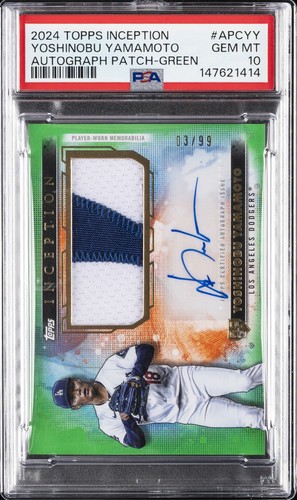 Yoshinobu Yamamoto [Green] #APC-YY 2024 Topps Inception Autograph Patch Card card