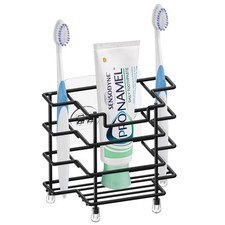 Linkidea Wall Mount Toothbrush Holder for Shower, Stainless Medium, Black