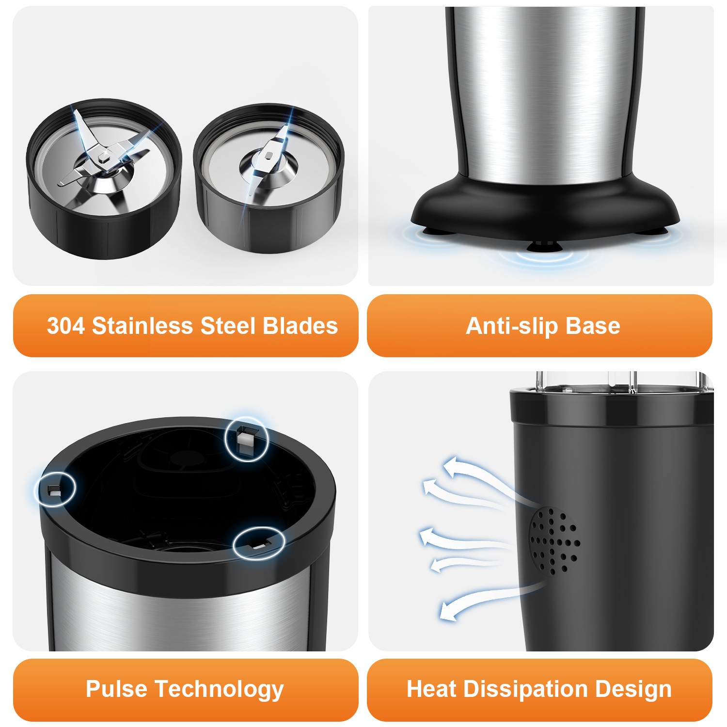 TENKER Personal Countertop Blender for Shakes and Smoothies with 3PCS No-BPA Cup