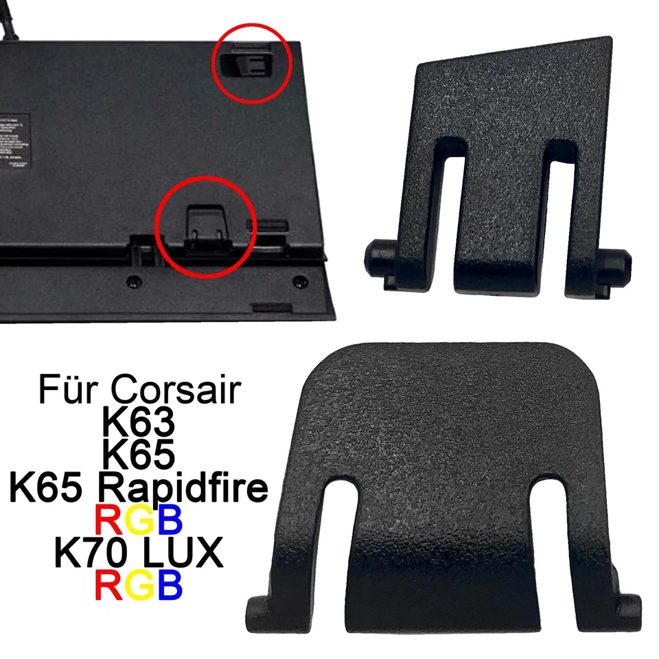 MARKENLOS 2x Repuesto Pies Teclado para Corsair K65 K63 K70 LUX RGB RAPIDFIRE Pies Soporte
