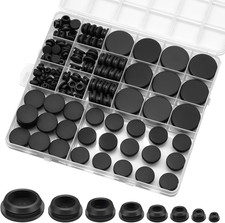 125PCS Rubber Plugs for Round Holes Black Rubber Hole Plugs Assorted Sizes