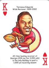 Georgia Bulldogs Terrence Edwards Football Player Art Card King of Hearts