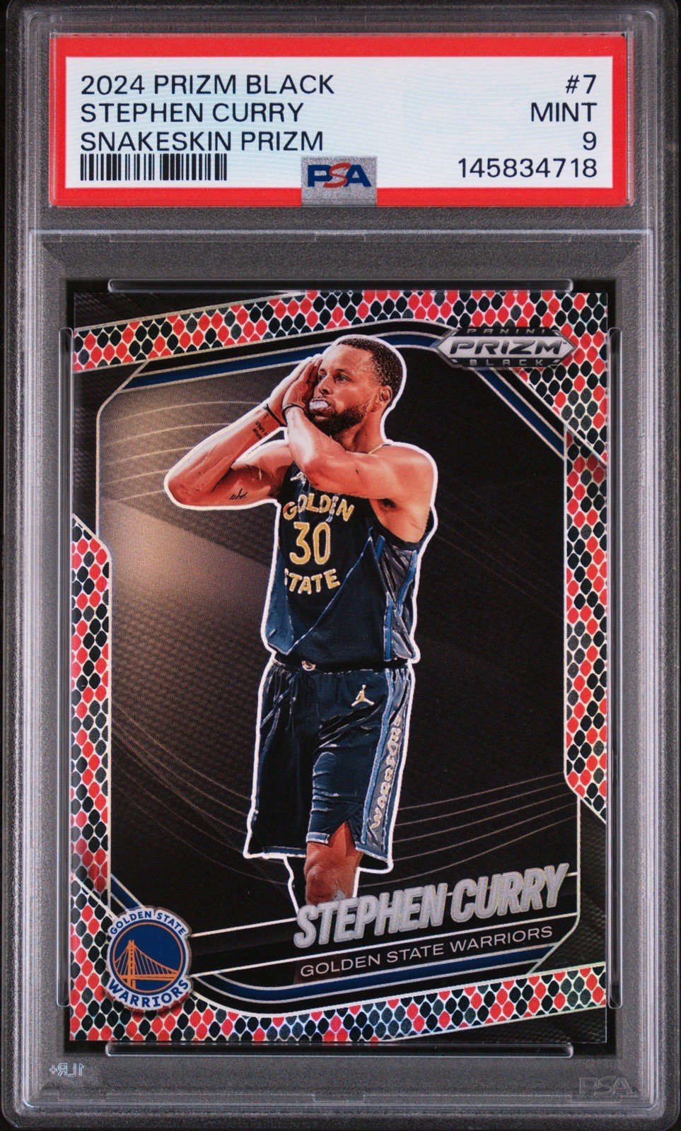 Stephen Curry Snakeskin Prizm SSP 2024 Prizm Black #7 MINT PSA 9 POP 5