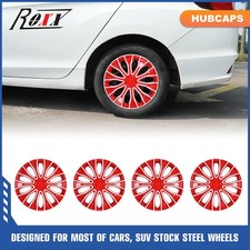 4 Pcs 16 Universal Whitered Lacquer Wheel Rims Cover R16 Hubcaps Snap On Car