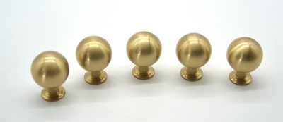 #ad Round Brass Cabinet Drawer Pull Knobs 1 ½” Long 1” Wide set of 5 C 9 $20.00