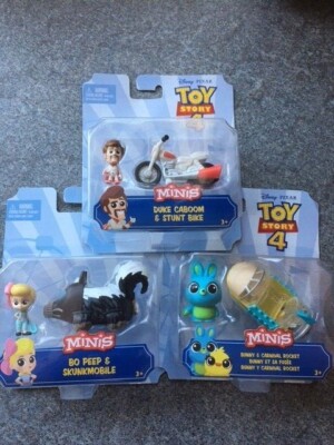 Disney Toy Story 4 Minis - Figur & Fahrzeugpakete - Woody Buzz Duke Bo