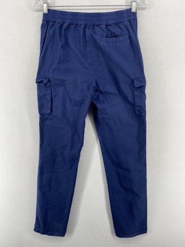 KITH Pants Youth 12 KIDS Classic Cargo Tapered Snap Front Cotton Poplin Blue - Picture 2 of 16