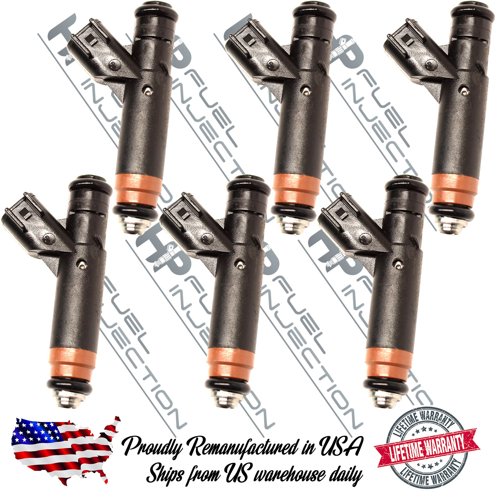 Rebuilt Genuine Siemens Fuel Injector Set OEM 4L8EA4A Ford Mercury