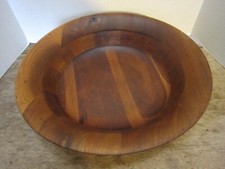 Vintage Black Walnut Wooden Bowl Handmade USA Large 14 1/4"