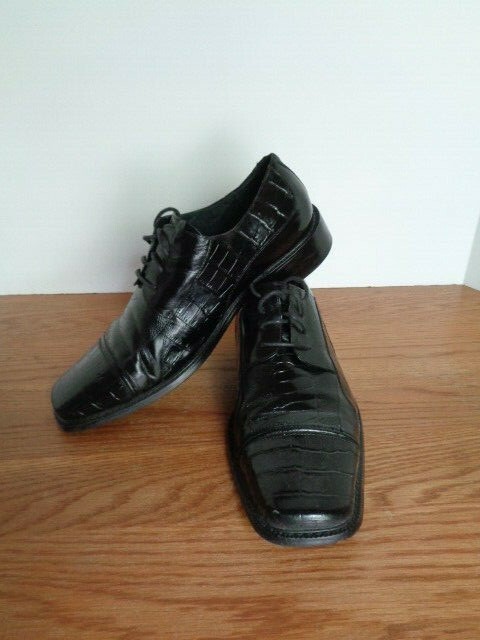 Stacy Adams Mens Black Leather Dress Oxford Shoes Shiny 9 D 