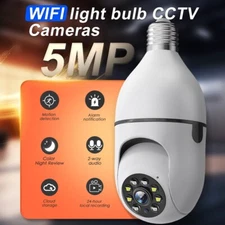 Light Bulb Camera 5MP IP 360° CCTV Camera WiFi IR Smart Home Wireless Security