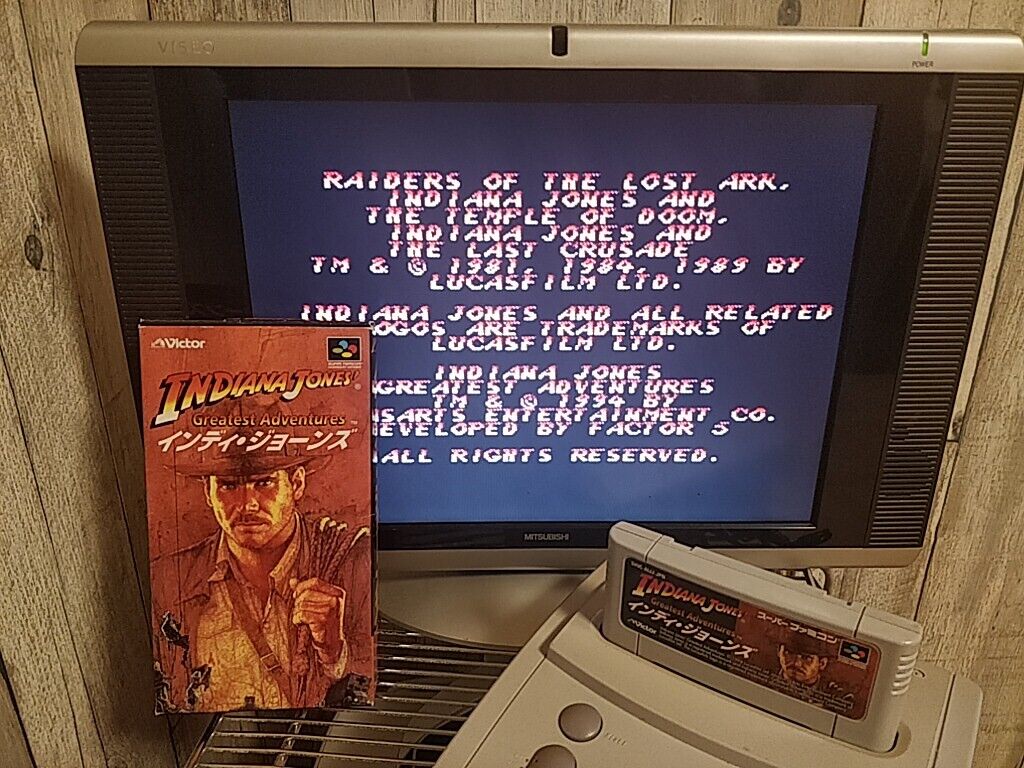 Indiana Jones' Greatest Adventures Super Famicom SFC Cart Indiana Jones' Greatest Adventures Super Famicom SFC Cart
