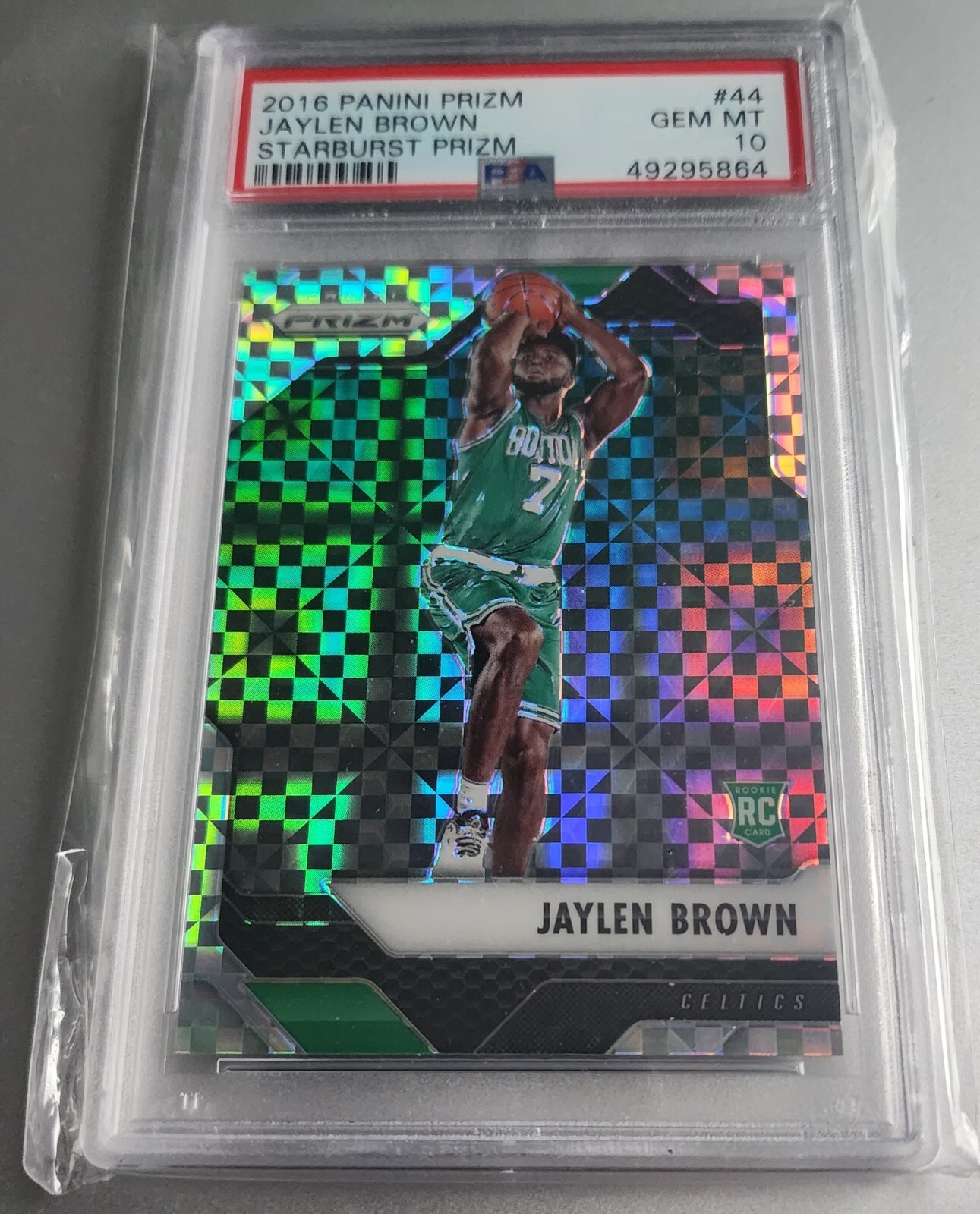 2016-17 Panini Prizm Jaylen Brown Starburst Prizm Rookie RC #44 PSA 10 Celtics