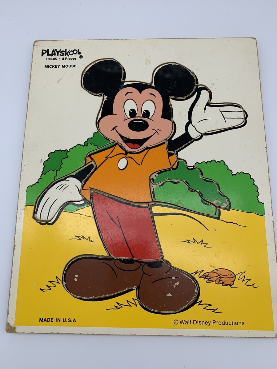 PLAYSKOOL MICKEY MOUSE Vintage 8 Piece Puzzle 190-05 -9.5
