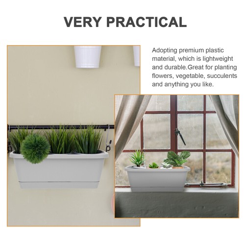 Long Flower Pot Vegetables Planting Container Flowerpots Plastic - Picture 8 of 12