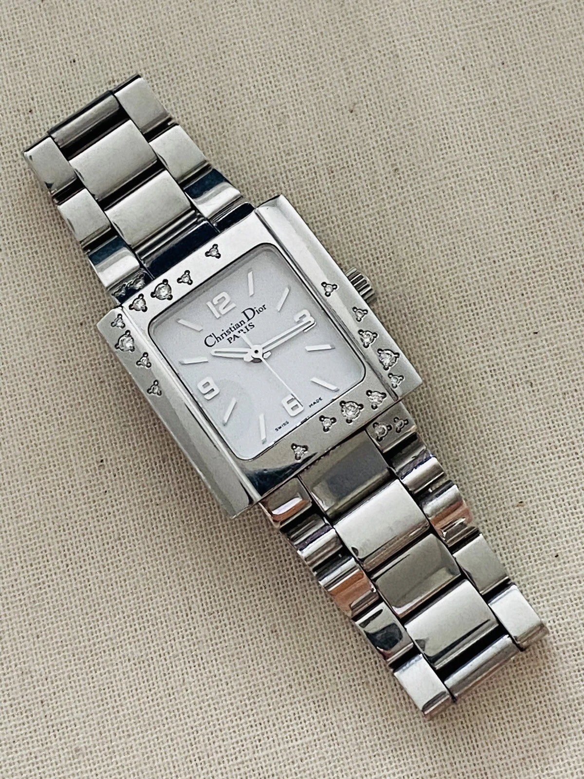 Montre Christian Dior Riva D98 1014 Carrée Femme Quartz Résistant à l’eau