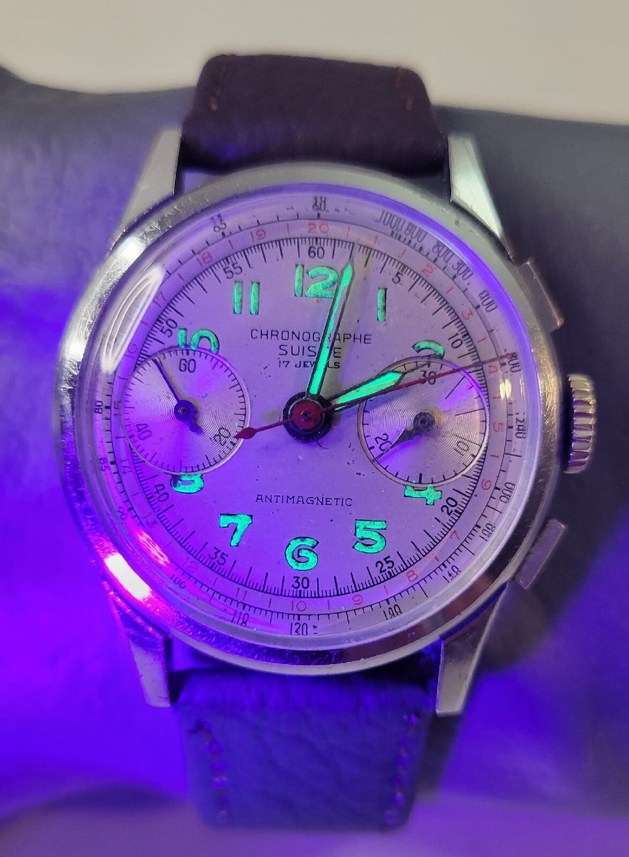 Vintage 1950's Chronographe Suisse Buttes Landeron 51 Manual Men