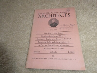 Vintage July 1949 Magazine Journal of the American Institute of Architects