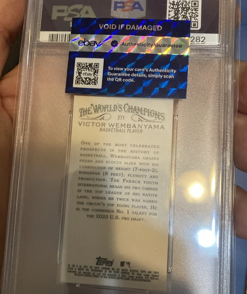 Victor Wembanyama 2023 PSA 10 Rare! A & G -X Mini 271 Rookie Year Card, Pop 19  - Image 2 of 4