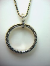 STERLING SILVER CIRCLE PENDANT W/ACCENT DIAMOND WITH 18" STERLING SILVER CHAIN