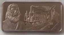 PETER COOPER 1791-1883 GENIUS OF AMERICA 500 GRAIN BRONZE ART BAR PETER COOPER 1791-1883 GENIUS OF AMERICA 500 GRAIN BRONZE ART BAR