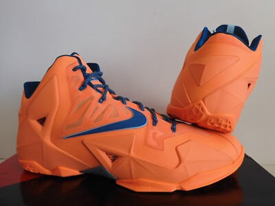 NIKE LEBRON XI 11 ATOMIC ORANGE-GREEN ABYSS-GLACIER ICE SZ 14