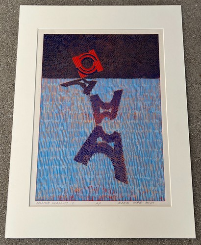 Bong Tae Kim (Korean 1937-) "Falling Shadows" Silkscreen Print. Artist Proof Ed.