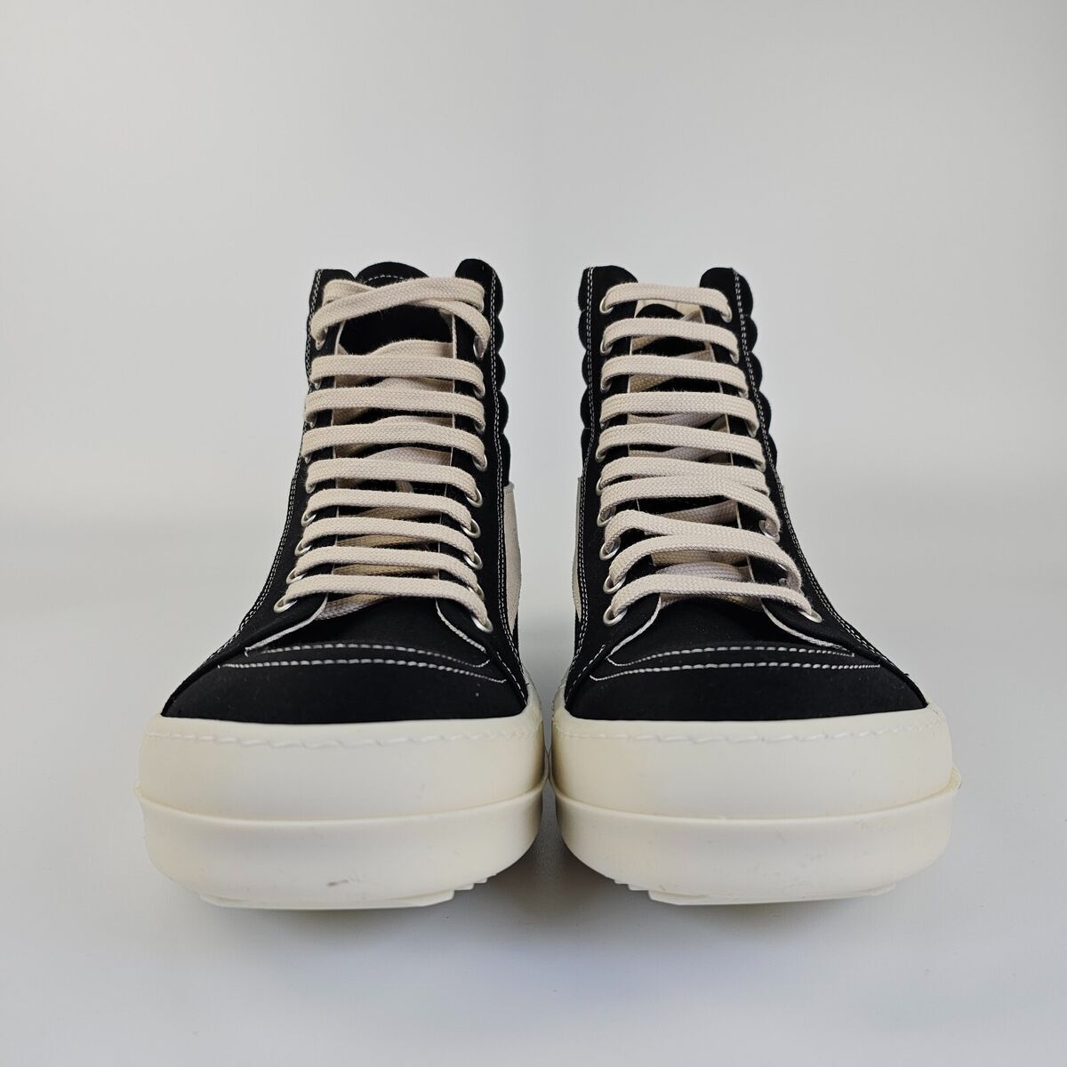 RICK OWENS DRKSHDW Vintage Black Canvas High Top Sneakers RICK OWENS DRKSHDW Vintage Black Canvas High Top Sneakers