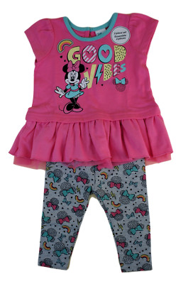 Disney Baby Micky Maus 2in1 Mädchen Hose Playsuit Sommerkleid mit Hose Gr.6-12 M
