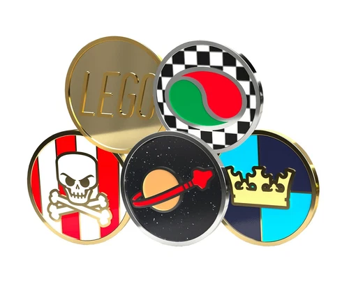 LEGO VIP Coin - Classic Space, Pirates, Octan, Castle & Gold LEGO w/ Case, NEW