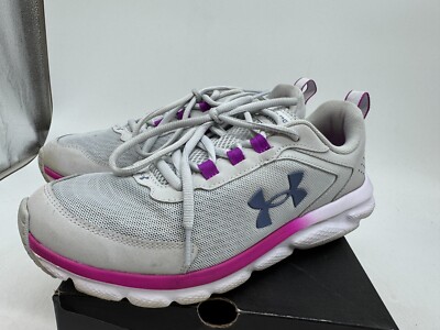 Under Armour Charged Assert 9 Sneakers Women's Gray Low Top Running Shoes- 10