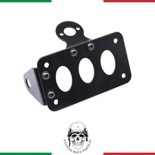 🇮🇹 PORTATARGA MOTO STAFFA PORTA TARGA RUOTA NERO harley cafe racer chopper  