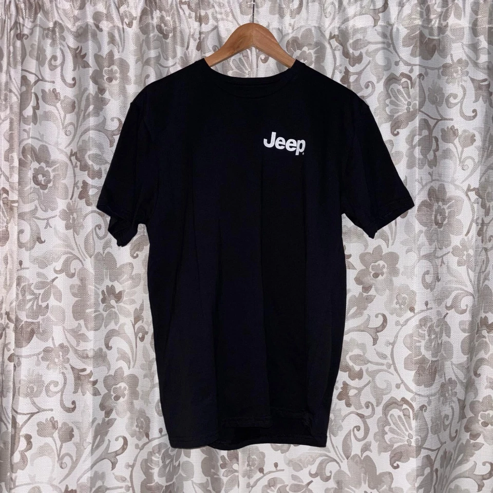 NUEVA Camiseta Jeep Wrangler Bandera Americana Live Free Sunset Negra Talla L Grande Foto 3 de 4