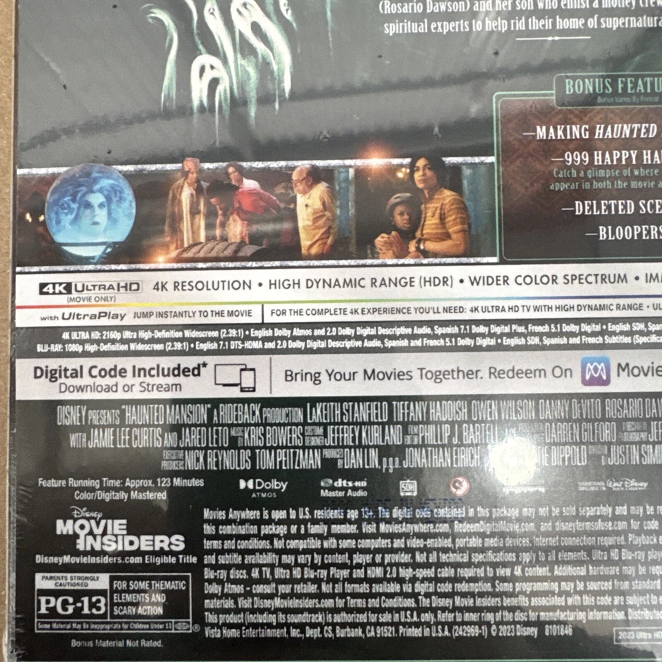 Disney Haunted Mansion 4k UHD + Blu-Ray + Digital + Enamel Pin Limited Edition - Image 3 of 4