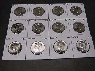 2011 2012 2013 2014 2015 2016 2017 P D KENNEDY BU HALF DOLLARS (14 ...