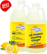 Lemon Vinegar Cleaner 128oz (2 Bottles) All Purpose Floor Glass Kitchen US 0.35 per fl oz