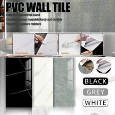 10Pcs Self-Adhesive Tile Marble PVC Cladding Wall Panels for Bathroom Kitchen UK