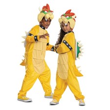 Disguise Bowser Kids Costume, Official Super Mario Hooded Jumpsuit w/ Shell