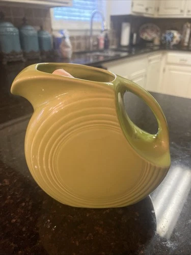 Fiestaware Large Disc Pitcher Chartreuse/Lemongrass 7.25” HLC Fiesta Collectible