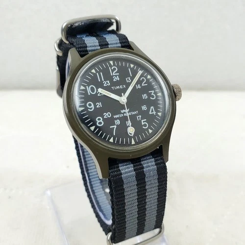 RARE VINTAGE TIMEX MACGYVER CAMPER MILITARY FIELD HANDWIND 24-HOUR MEN'S WATCH