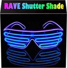 Shutter EL Wire Neon Rave Glasses Flashing LED Sunglasses Light