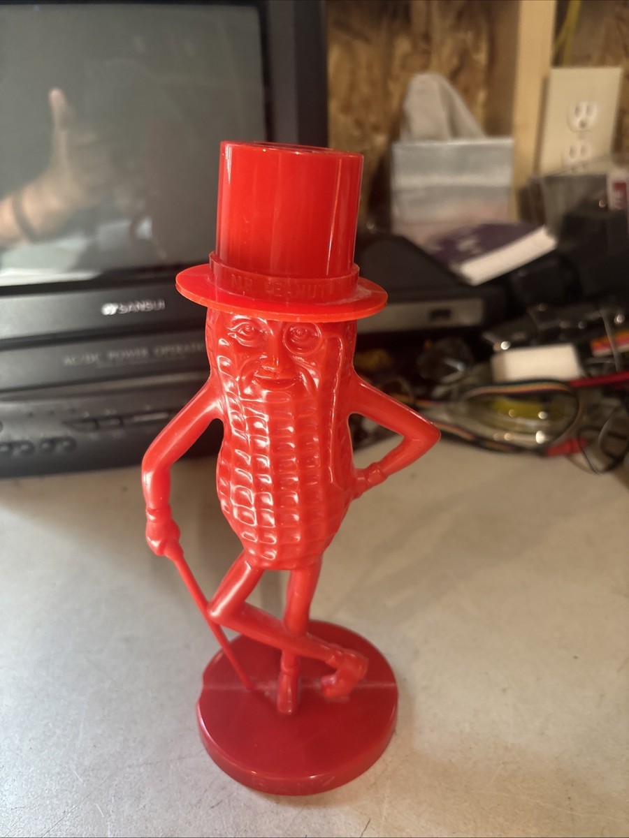ミスターピーナッツ ビンテージバンク 貯金箱 アドバタイジングフィギュア赤 Vintage Orange/RED Mr. Peanut Plastic Coin Bank 1950s Planters