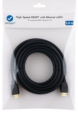 Veripart High Speed HDMI Ethernet  5m Kabel Schwarz