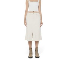 MOTHER Superior the down low spinner midi skirt in act natural denim size 26