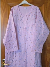 Long Ladies Cotton & Polyeste Nightie Longer Length Warm Nightdress Size XXL 